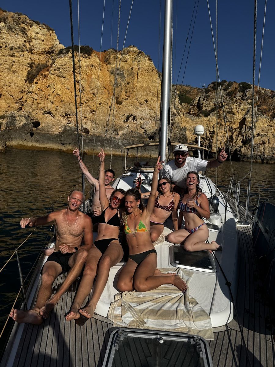 Guests celebrating on board at the cliffs
