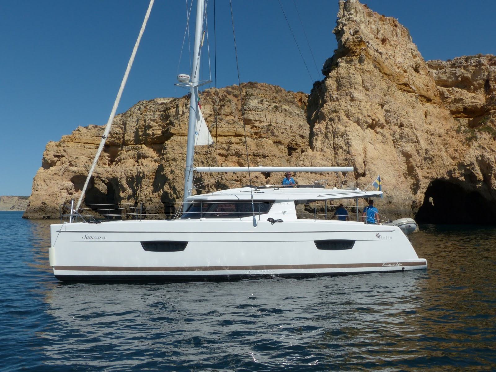 Catamaran at the cliffs of Ponta da Piedade, Lagos