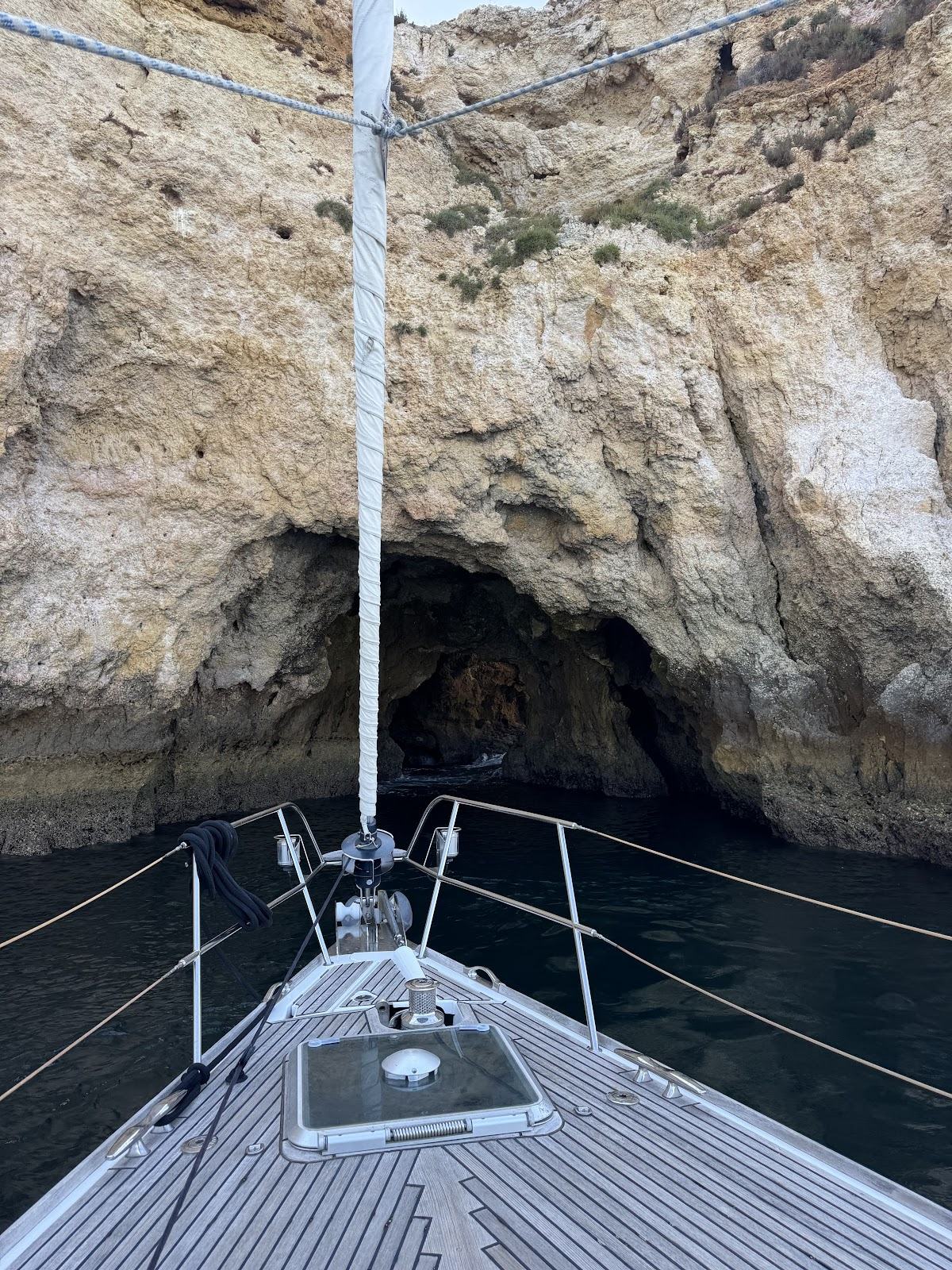 Inside a sea cave